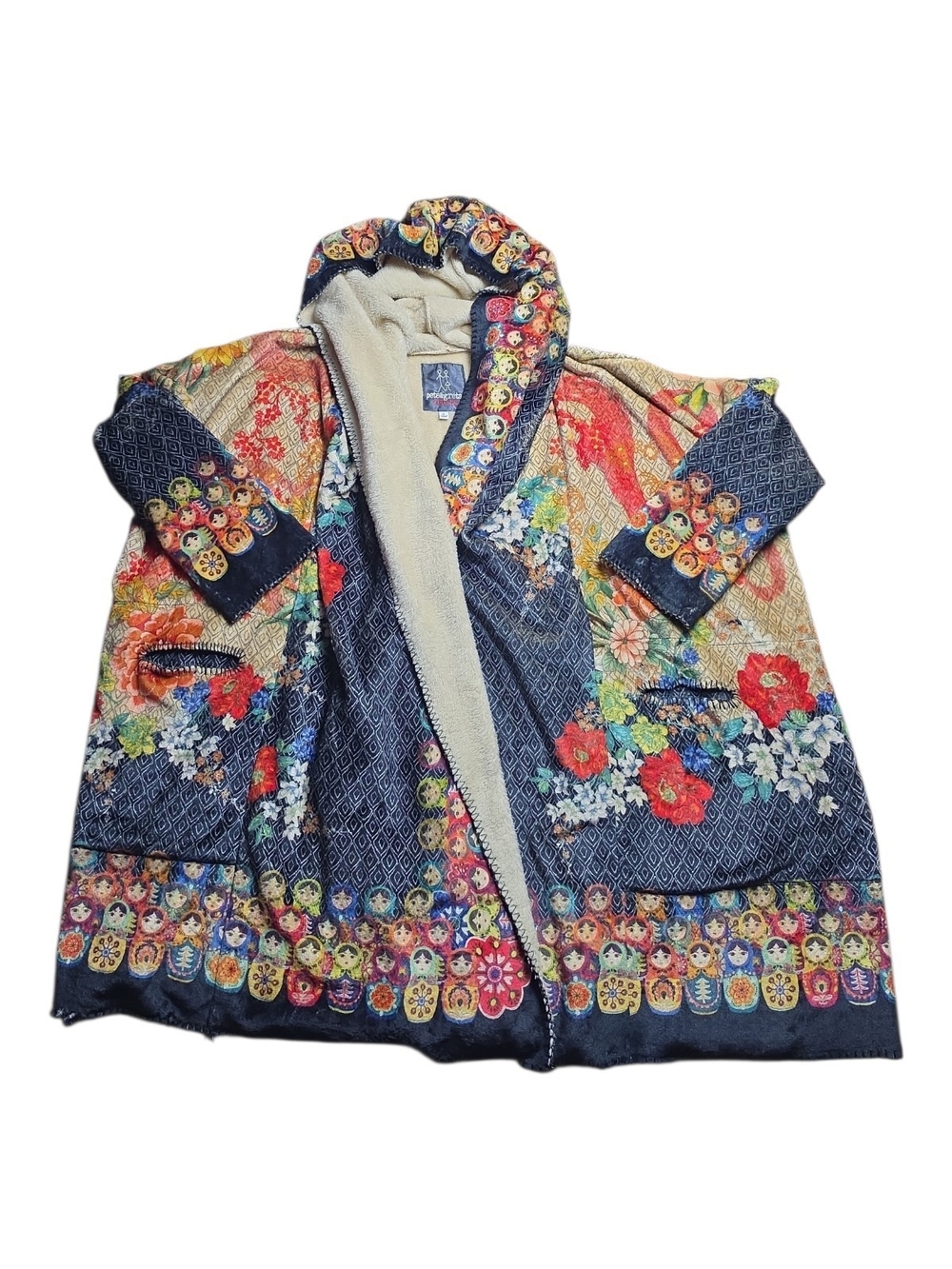 JOHNNY WAS PETE & GRETA | Dolls Cozy Sherpa Floral Wearable Blanket Robe | M - Picture 2 of 10